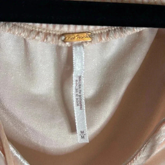 Free People Terese Velvet Top Peach Boho Size Medium - Picture 4 of 7